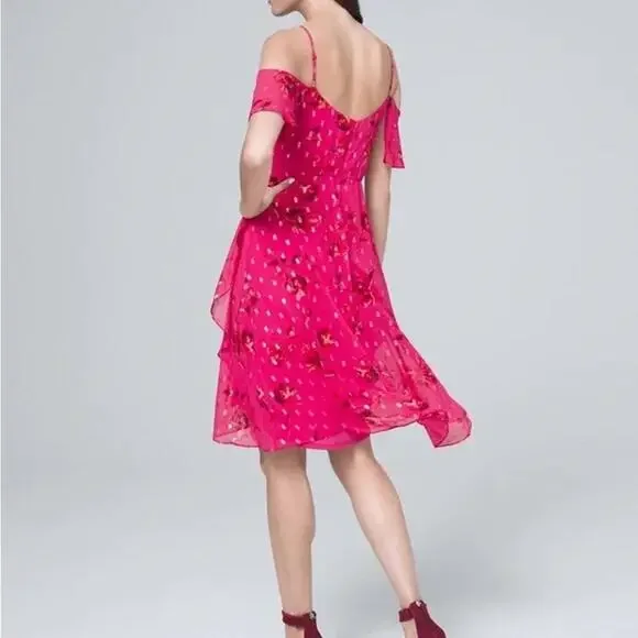 White House Black‎ Market Cold-Shoulder Ruffle Dress - NWT - Picture 3 of 5